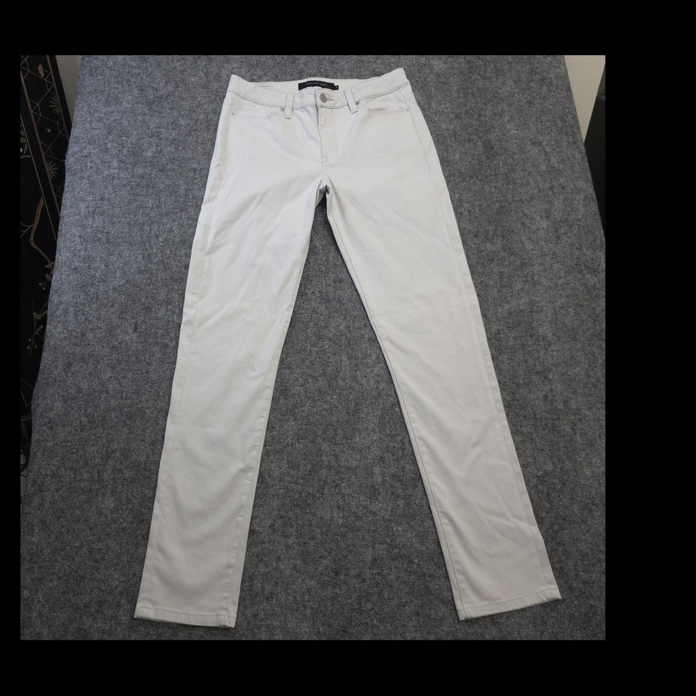 Calvin Klein Jeans Womens White Denim Mid Rise Skinny Slim Fit Stretch, 6
